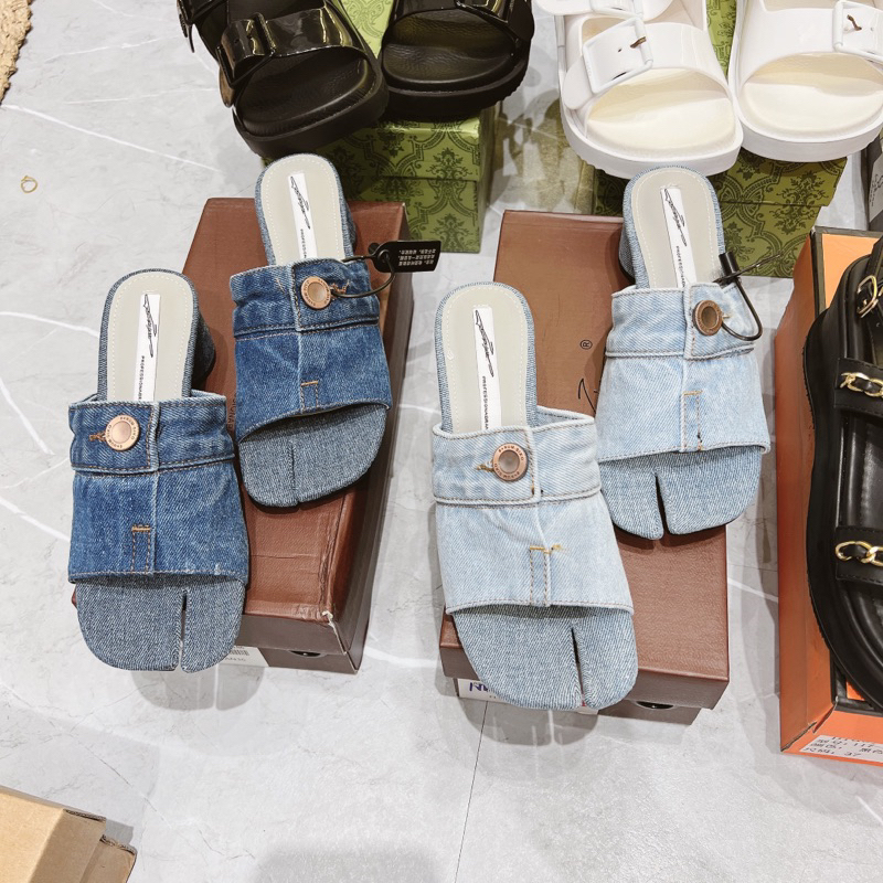 Dép cao gót bò khuy- hàng QC fullbox- Kèm video thật