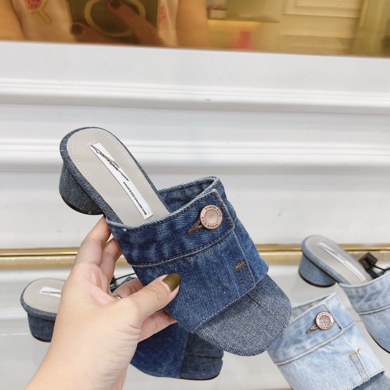 Dép cao gót bò khuy- hàng QC fullbox- Kèm video thật