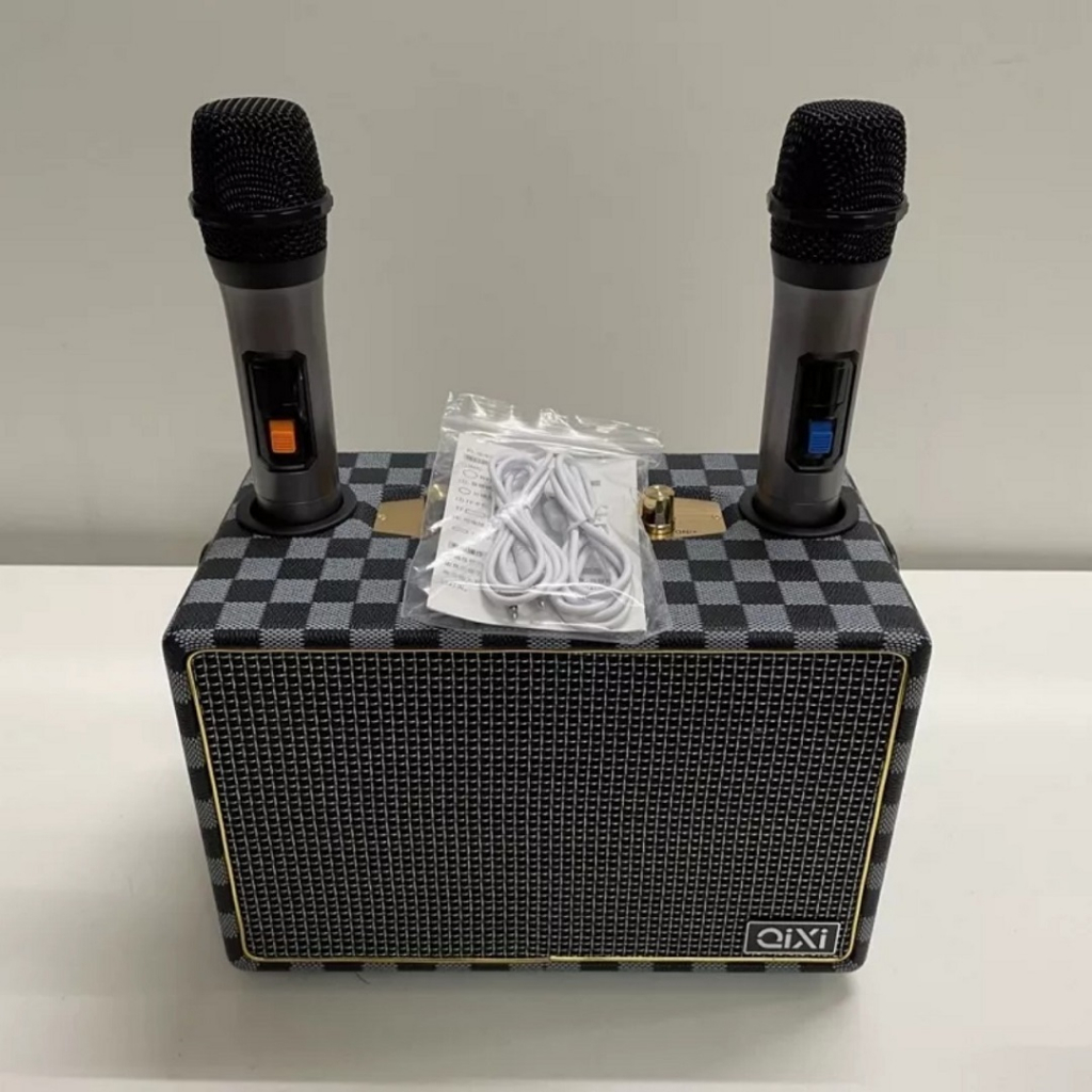 Loa Bluetooth Vali Qixi SK-2036 Kèm 2 Micro Karaoke Chính Hãng Âm Thanh Siêu Đỉnh tích hợp 2 micro BH 12 tháng