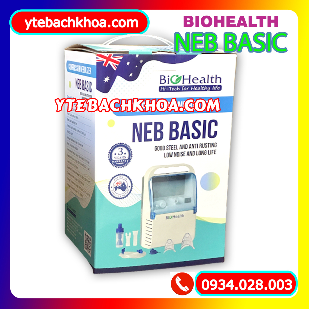 MÁY XÔNG MŨI HỌNG BIOHEALTH NEB BASIC BẢO HÀNH 03 NĂM CHÍNH HÃNG