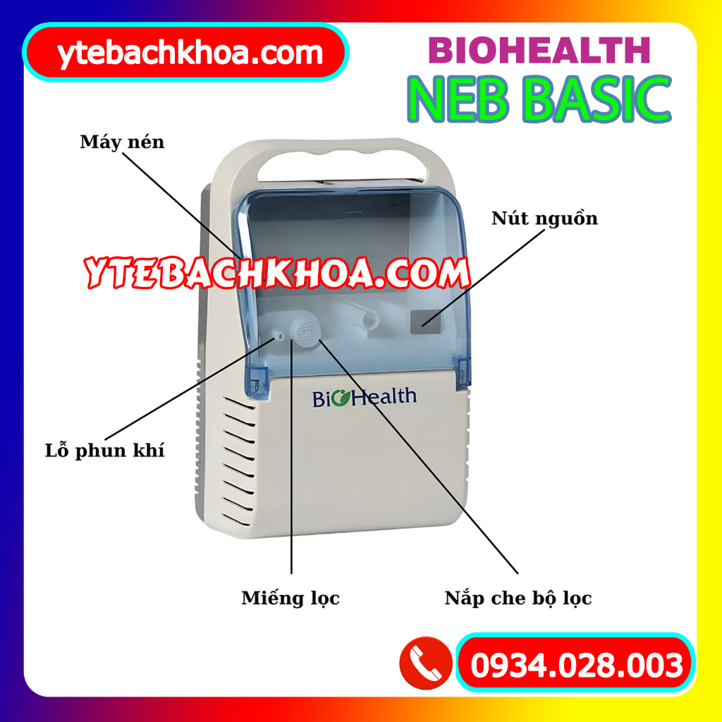 MÁY XÔNG MŨI HỌNG BIOHEALTH NEB BASIC BẢO HÀNH 03 NĂM CHÍNH HÃNG