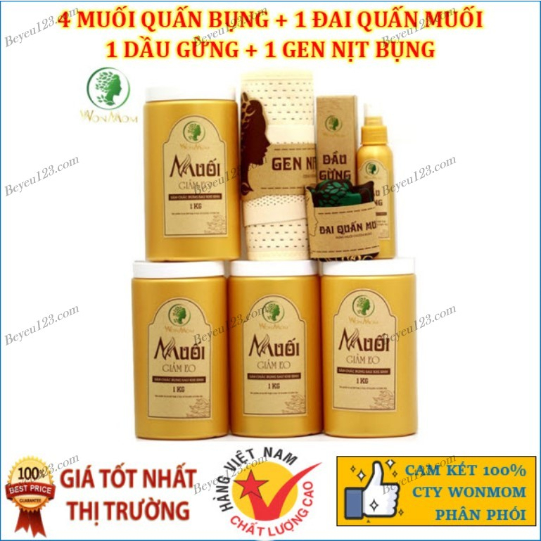 Combo giảm eo sau sinh Wonmom (4 Muối quấn bụng và các sản phẩm khác)