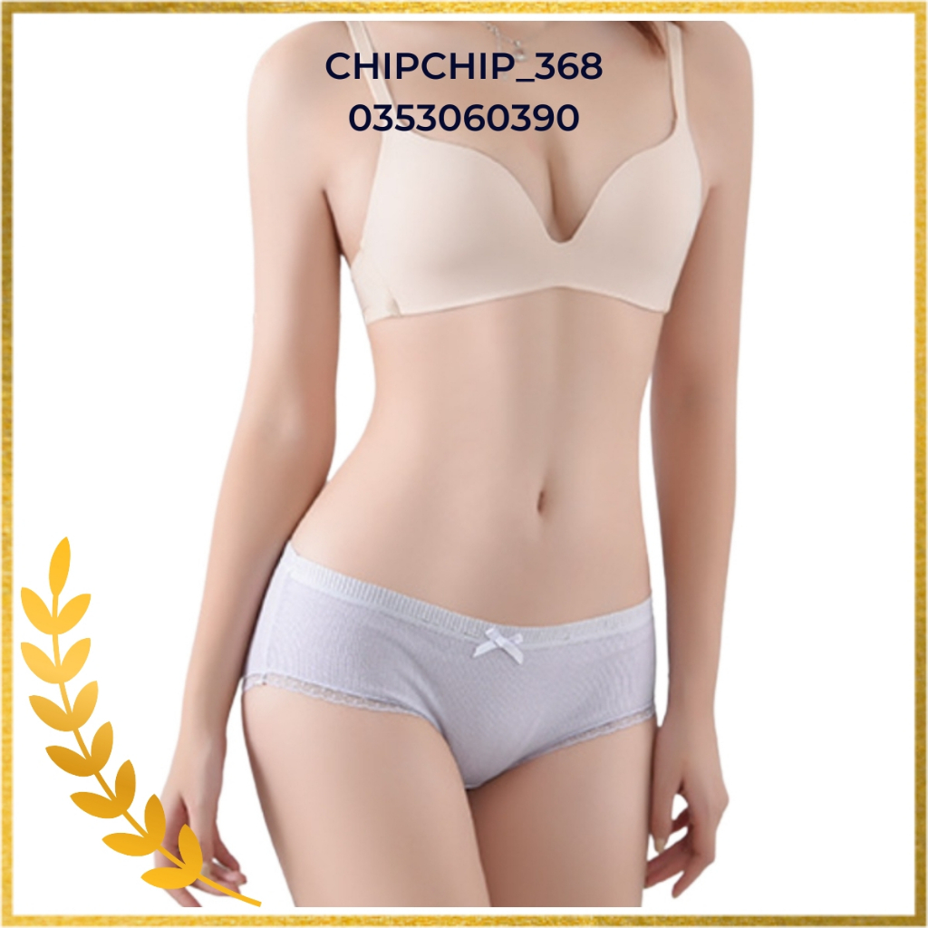 Quần Lót Nữ B08 Sexy Phối Ren Đính Nơ Cạp Vừa Gân Tăm, Quần Chíp Ren Nữ Sinh Trẻ Trung Nhât Bản Nâng Mông Gợi Cảm Dễ Thư