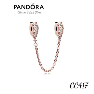 charm pan treo xích khoá chặn đính đá bạc s925