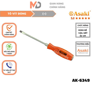 Tô vít đóng 8x200mm ASAKI AK-6349 thép chrome vanadium bền bỉ mở các chi tiết hoặc ốc vít một cách dễ dàng nhanh chóng