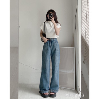 Quần jeans suông gập gấu (ảnh thật/ có sẵn)