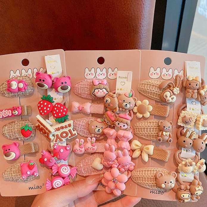 Vỉ 15 Kẹp Tóc Bé Hình Ngộ Nghĩnh Siêu Xinh Cao Cấp Cực Cute