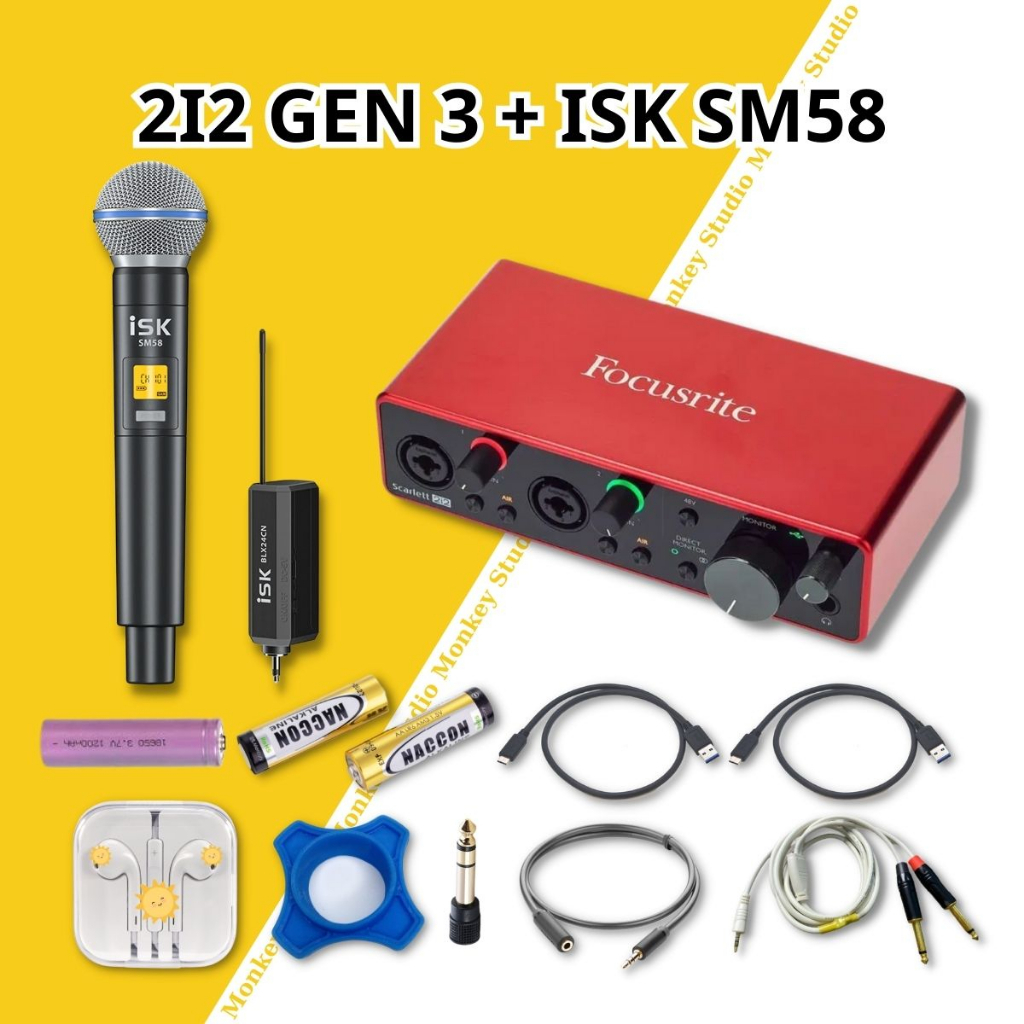 Mic Livestream | Micro thu âm Sound Card Focusrite Solo Gen 3 &amp; Mic ISK SM58  Hát Livestream Chuyên Nghiệp