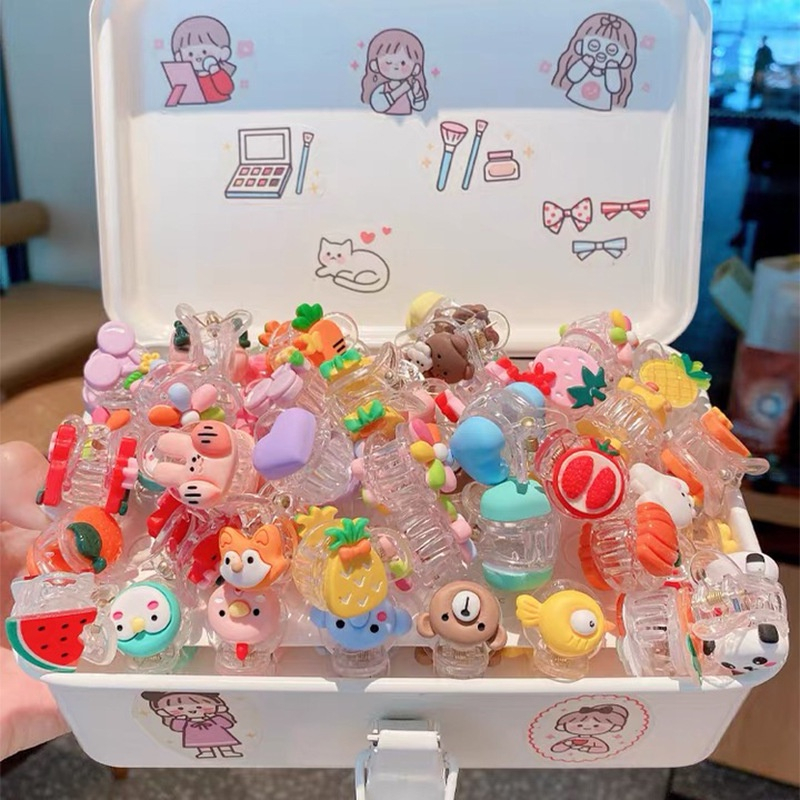 vỉ 10 kẹp hình thú trong suốt gắn cham siêu xinh cho bé