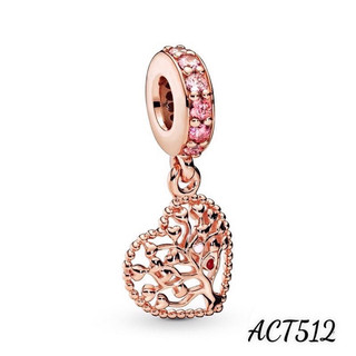 CHARM PAN ALE TREO TIM CÂY FAMILY VÀNG HỒNG ROSE GOLD HÀNG CAO CẤP