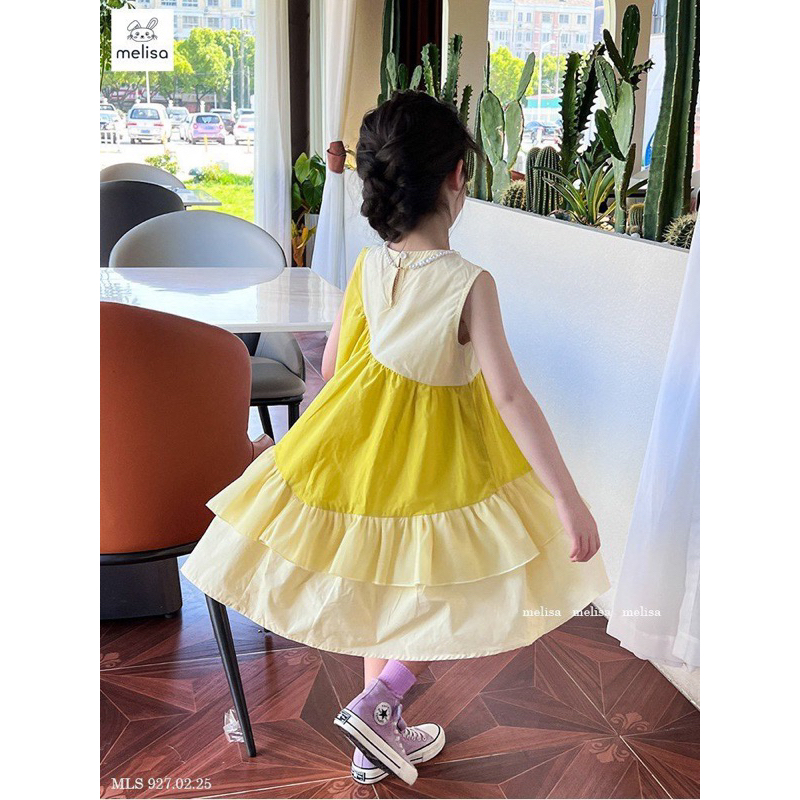 Váy babydoll cho bé gái. Váy BBD tơ lụa siêu mềm min mát bé gái Melisa size đại 10-40kg