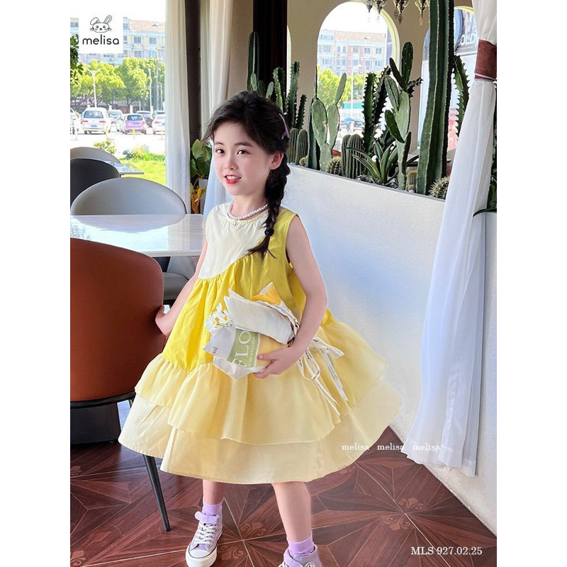 Váy babydoll cho bé gái. Váy BBD tơ lụa siêu mềm min mát bé gái Melisa size đại 10-40kg