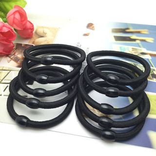 Dây Thun Cột Tóc - Cột Tóc Nữ Thun Đen Co Dãn Đính Hạt Basic Chống Rối Ganova D11