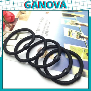 Dây thun cột tóc - cột tóc nữ thun đen co dãn đính hạt basic chống rối ganova d11
