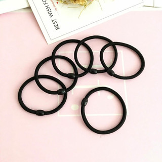 Dây Thun Cột Tóc - Cột Tóc Nữ Thun Đen Co Dãn Đính Hạt Basic Chống Rối Ganova D11