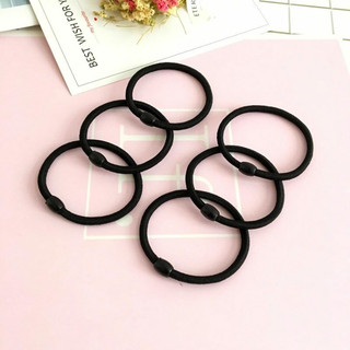 Dây Thun Cột Tóc - Cột Tóc Nữ Thun Đen Co Dãn Đính Hạt Basic Chống Rối Ganova D11