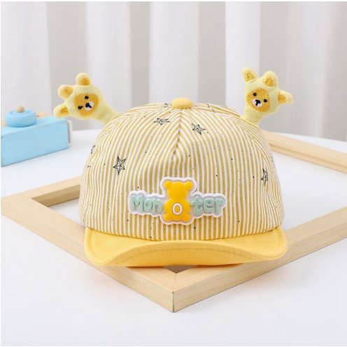 Nón mũ lưới trai gắn sừng gấu Monter dễ thương cho bé trai, bé gái 0 đến 2 tuổi