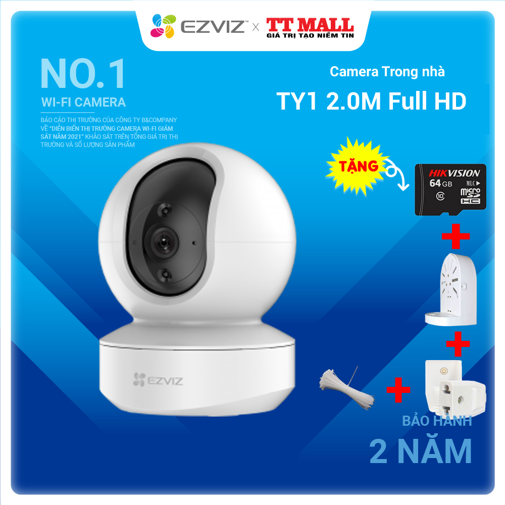 Camera IP wifi ezviz Ty2 Full HD 1080P - Chính hãng - Bảo hành 2 năm