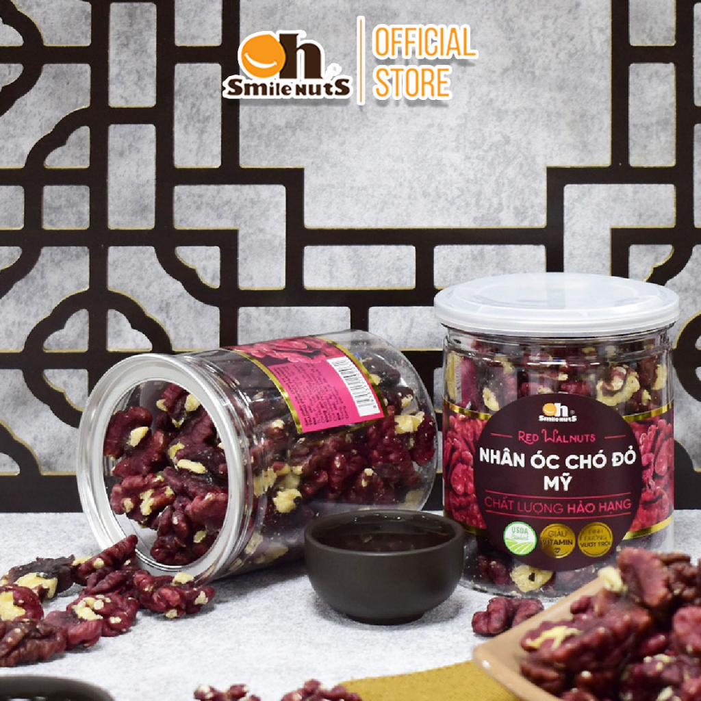Nhân Óc Chó Đỏ Mỹ Smile Nuts giàu dinh dưỡng, tốt cho sức khỏe hộp 405g