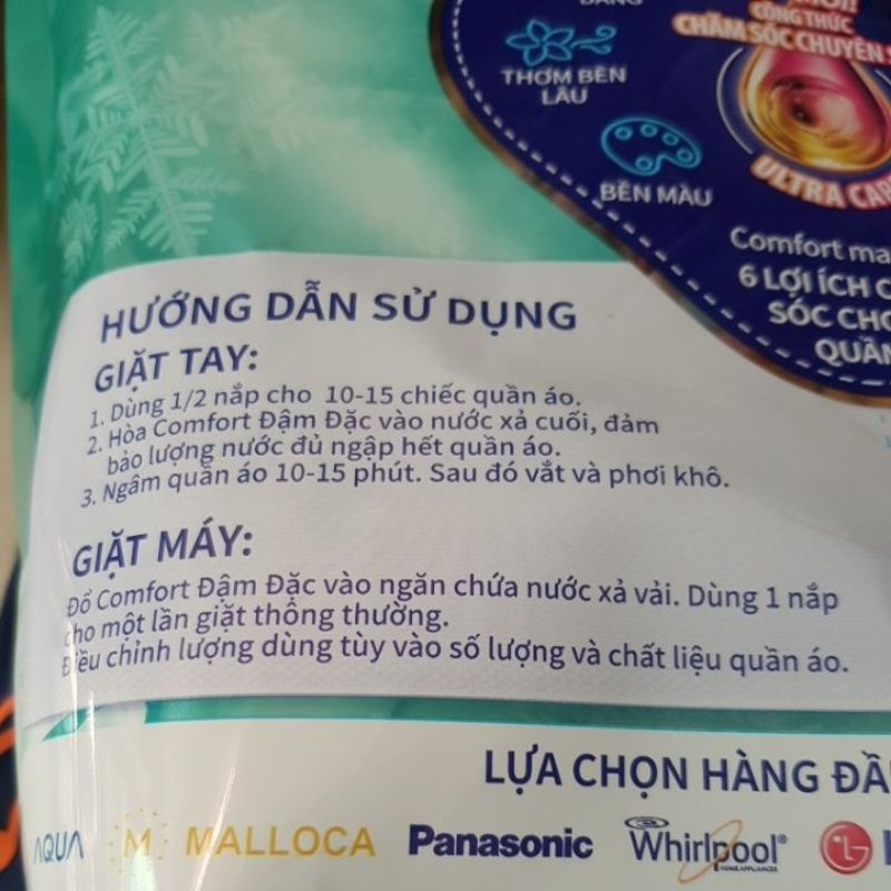 NƯỚC XẢ VẢI COMFORT ĐẬM ĐẶC HƯƠNG TƯƠI MÁT NGĂN NGỪA MÙI HÔI TÚI 3.2 LÍT