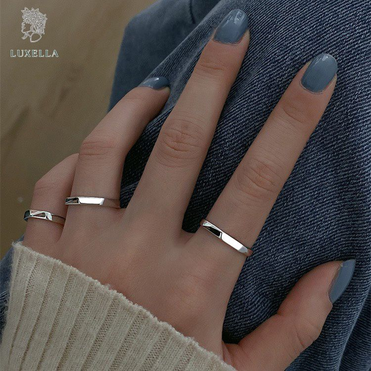 Nhẫn bạc 925 cao cấp LUXELLA JEWELRY mẫu cắt dát cá tính Lux067