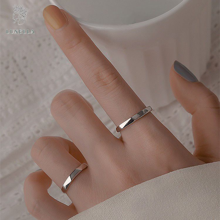 Nhẫn bạc 925 cao cấp LUXELLA JEWELRY mẫu cắt dát cá tính Lux067