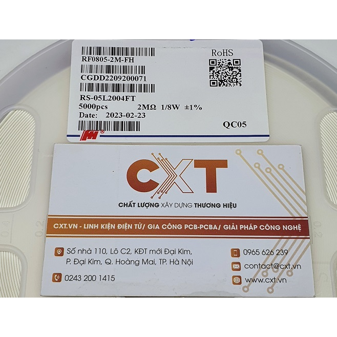 Điện trở dán 0805 1% thông số từ 1M đến 10M (dây 50 chiếc)