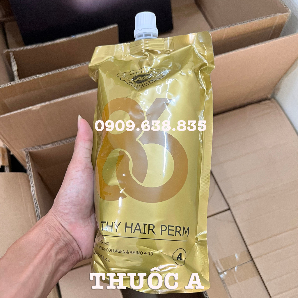 [FREESHIP] Thuốc uốn tóc duỗi tóc trung hòa A86 Safe, Uốn tóc không mềm hoá siêu tiết kiệm thời gian hương socola 1000ML