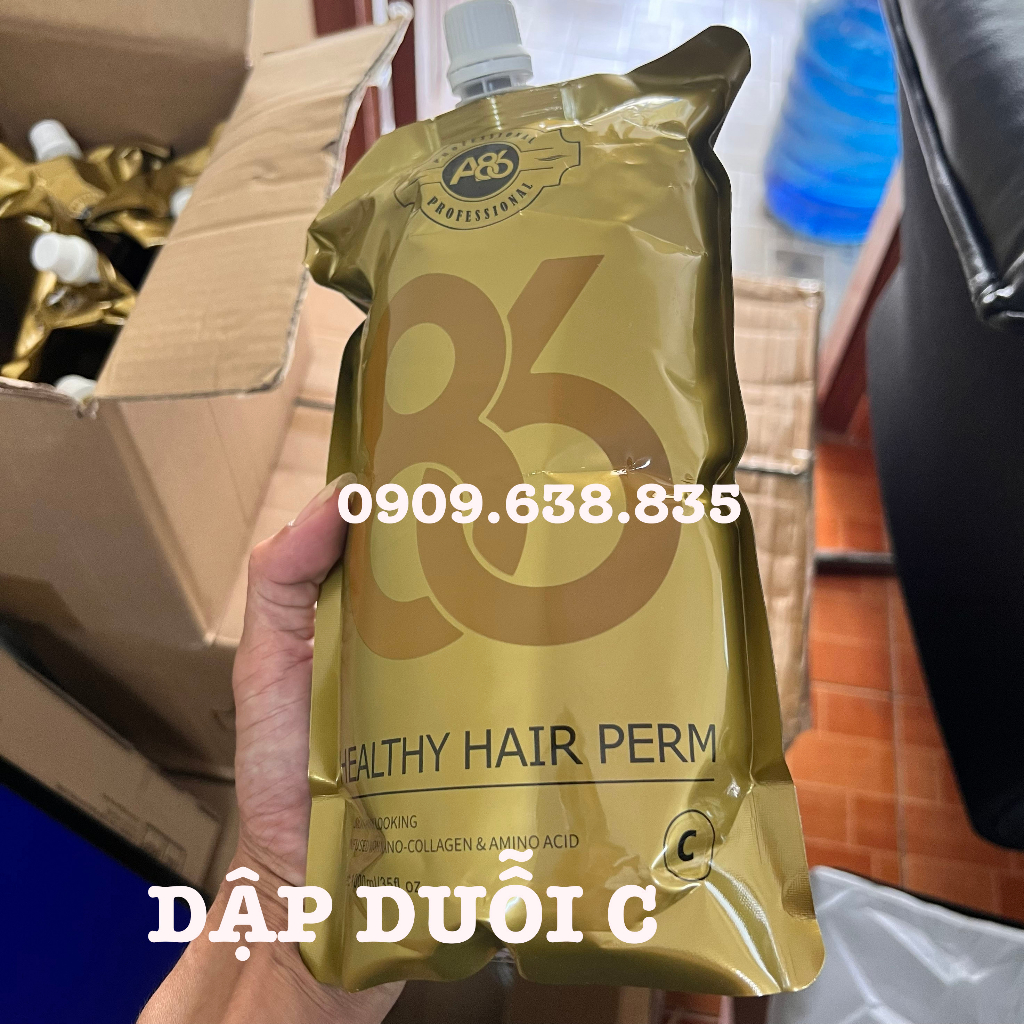 [FREESHIP] Thuốc uốn tóc duỗi tóc trung hòa A86 Safe, Uốn tóc không mềm hoá siêu tiết kiệm thời gian hương socola 1000ML