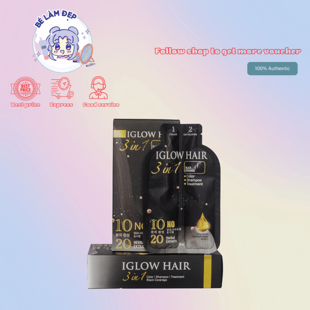 Dầu Gội Phủ Bạc Tóc Hàn Quốc Cover 3 in 1