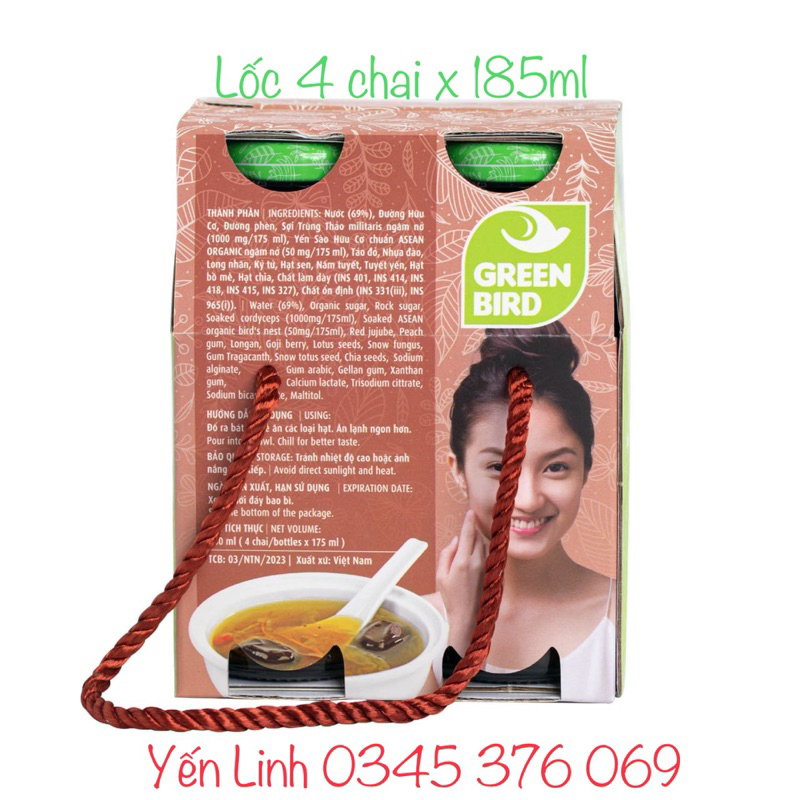 💥Mẫu Mới 💥 Lốc 4 chai Yến sào và Collagen Green Bird Nutrinest