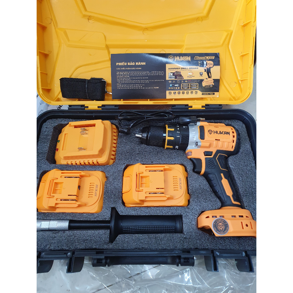 Máy khoan pin Hukan F88 3 không than.13mm lực 95N