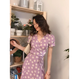 ĐẦM MAXI HOA CỔ V NƠ EO