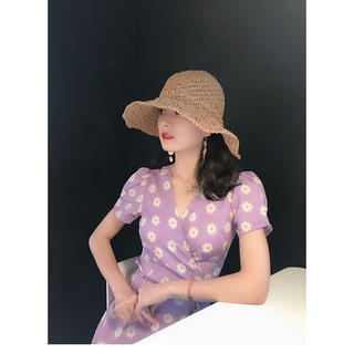ĐẦM MAXI HOA CỔ V NƠ EO