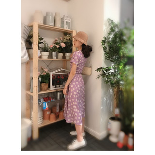 ĐẦM MAXI HOA CỔ V NƠ EO