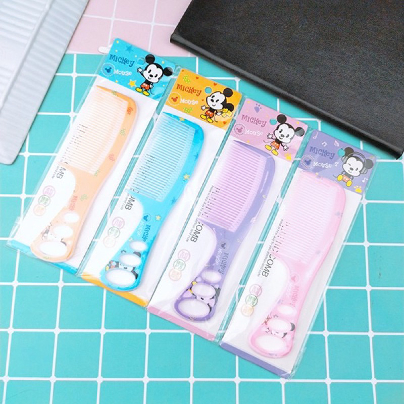 ( Túi 10 cây ) Lược chải tóc mini dễ thương - Mẫu chuột Micky 15cm
