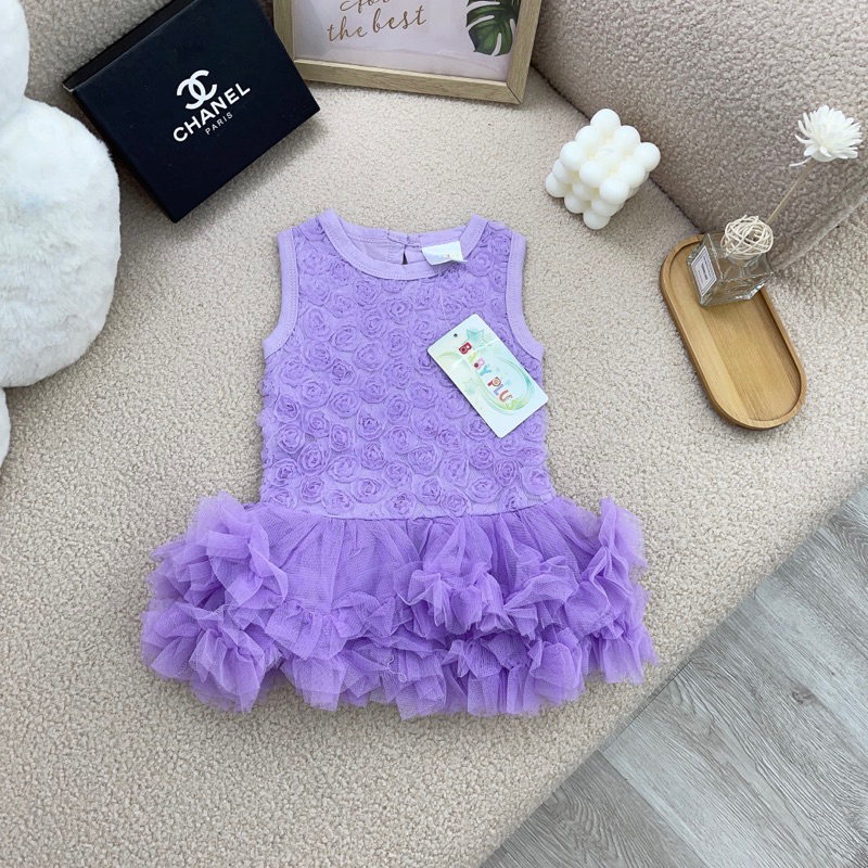 Body Chip Đùi Chân Voan Công Chúa Cho Bé QCCC Đáng Yêu,  Chất Mềm Thoáng Mát, Thấm Hút Mồ Hôi Size 3-12kg mã 829