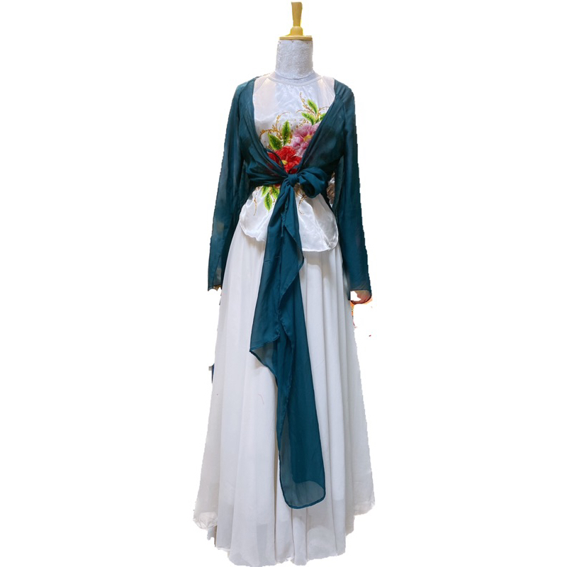 Áo khoác tơ tứ thân tay xẻ