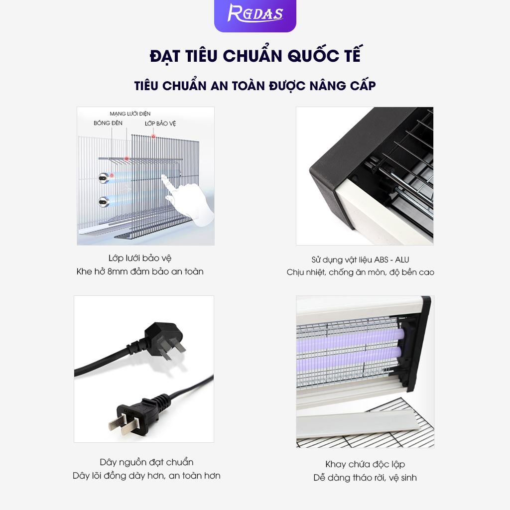 Đèn bắt muỗi bắt côn trùng RGDAS công suất lớn chuyên dùng nhà xưởng, cửa hàng, trang trại