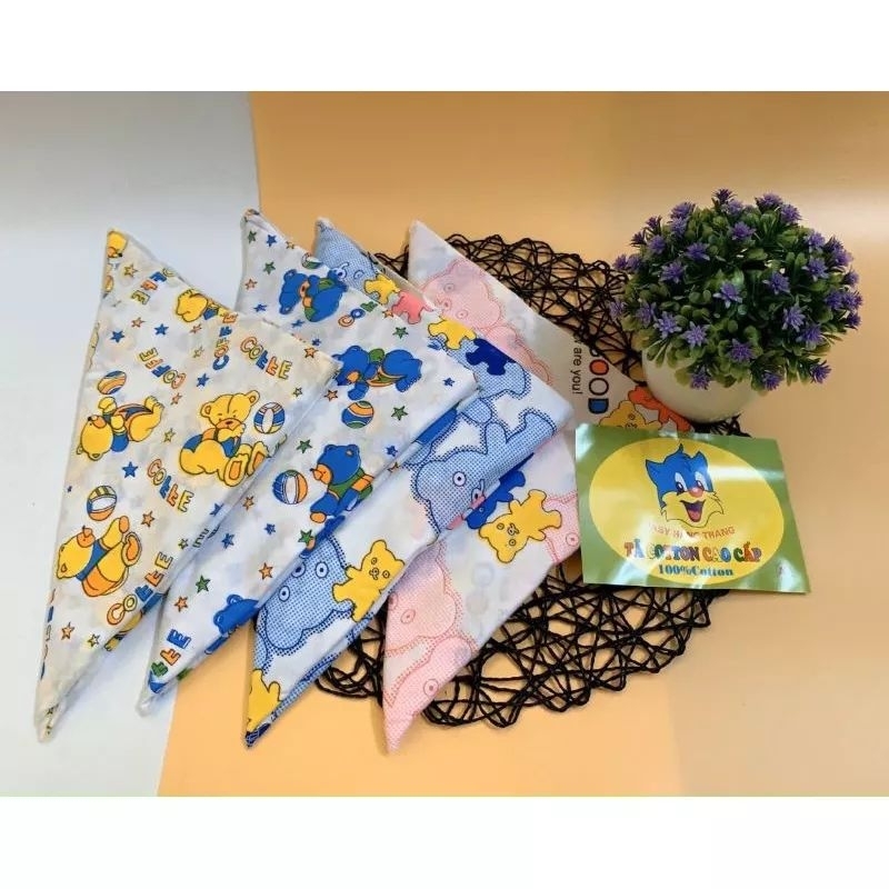 10 Chiếc Tã Vuông Gấu Coton Cho Bé Sơ Sinh (~70×75cm / Nhiều Mẫu)