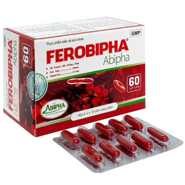 Ferobipha bổ sung sắt và acid folic, giảm thiếu máu do thiếu sắt, hỗ trợ quá trình tạo máu, quá trình tạo hồng cầu