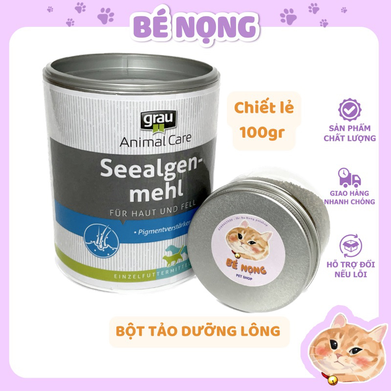 - BỘT TẢO RONG BIỂN GRAU 400G DƯỠNG VÀ LÀM ĐẸP LÔNG CHO CHÓ MÈO CÓ CHIẾT LẺ