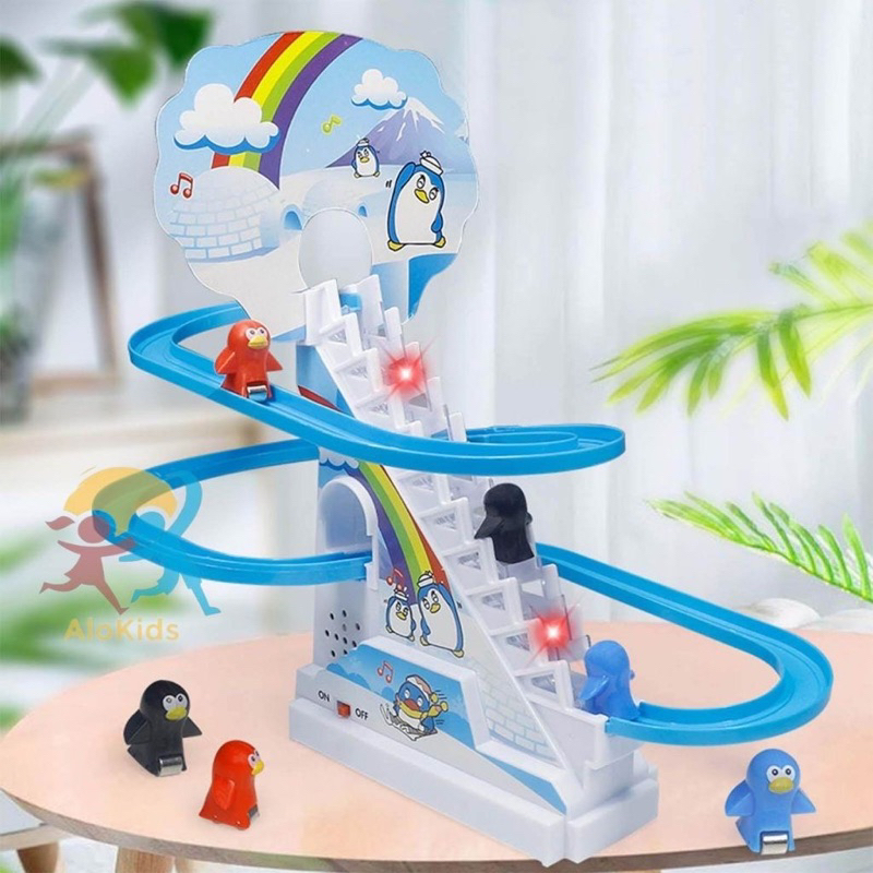 Bộ Đồ Chơi Chim Cánh Cụt Leo Thang Có Nhạc Và Đèn Vui Nhộn Cho Bé