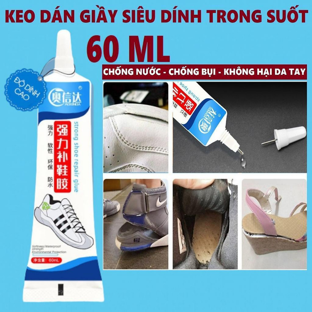 Keo dán giày, dép, túi xách đa năng hàng nội địa Trung siêu chắc - Dung tích chai 60ml