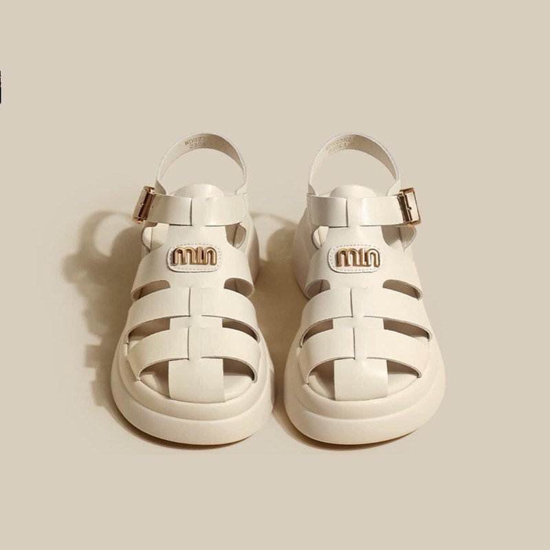 Sandal quai da có khoá điều chỉnh cao 5CM độn đế thời trang hàng Qc new2023
