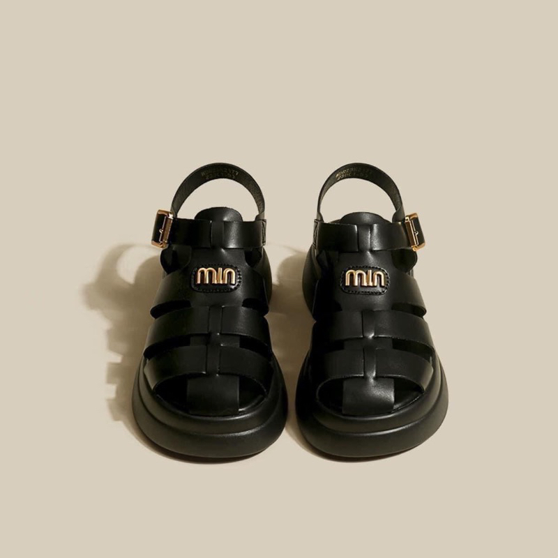 Sandal quai da có khoá điều chỉnh cao 5CM độn đế thời trang hàng Qc new2023