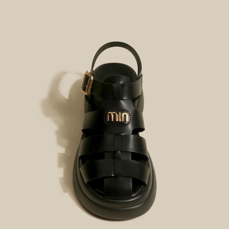 Sandal quai da có khoá điều chỉnh cao 5CM độn đế thời trang hàng Qc new2023