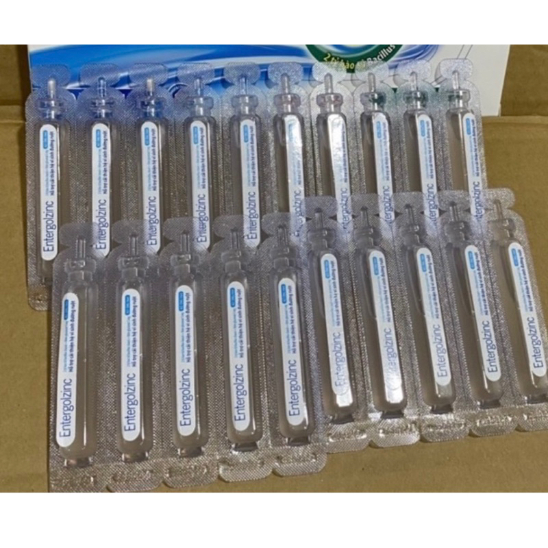 Men ống + Kẽm cho bé , Men vi sinh dành cho bé từ 0 tháng tuổi Men ENTERGOLZINC - Men tiêu hóa Enteromin plus Hộp 20 ống