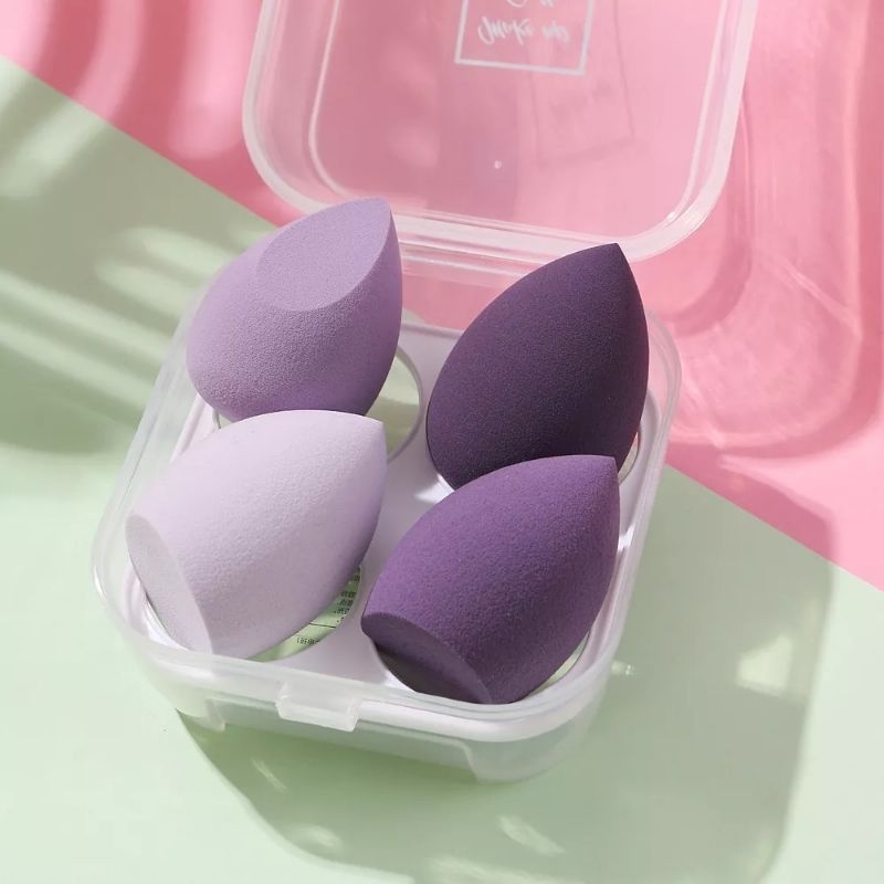 Bộ 4 Mút Trang Điểm Ướt Và Khô Tiện Lợi Chất Lượng Cao