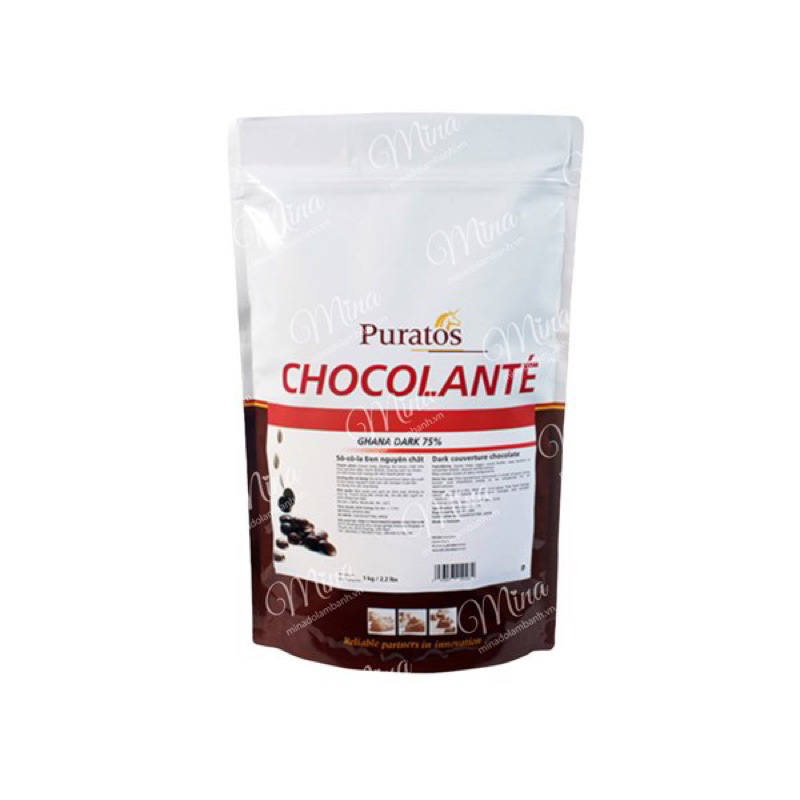 Socola ĐEN nguyên chất Puratos 75% 100g